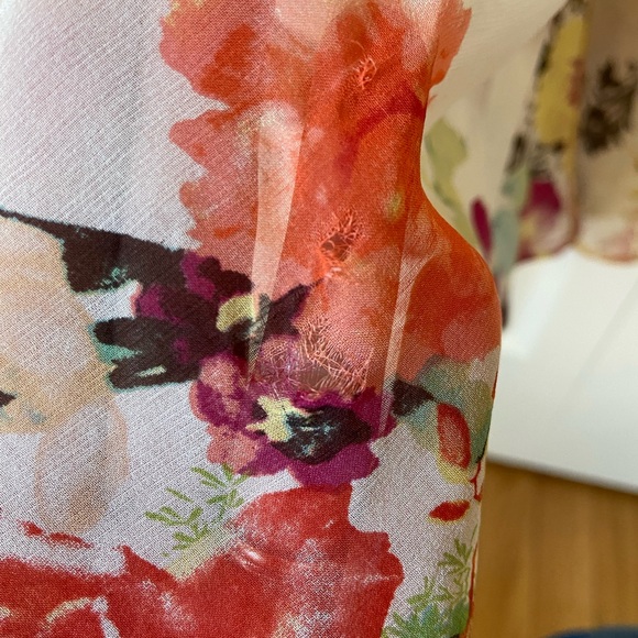 Sundance 100% Silk Floral Midi Length Sleeveless Summer Dress Size 6 Flaw - Picture 12 of 13